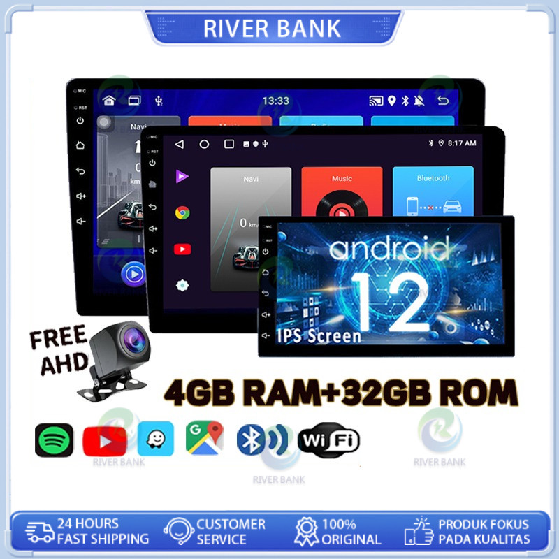 【With Cooling System】4G +32GB Head Unit Tvmobil android 13 wifi GPS kamera mobil Universal/IPS Scree