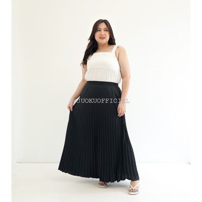 Rok Jumbo Plisket Mayung / Rok Plisket Jumbo / Plisket Premium - Abu Muda