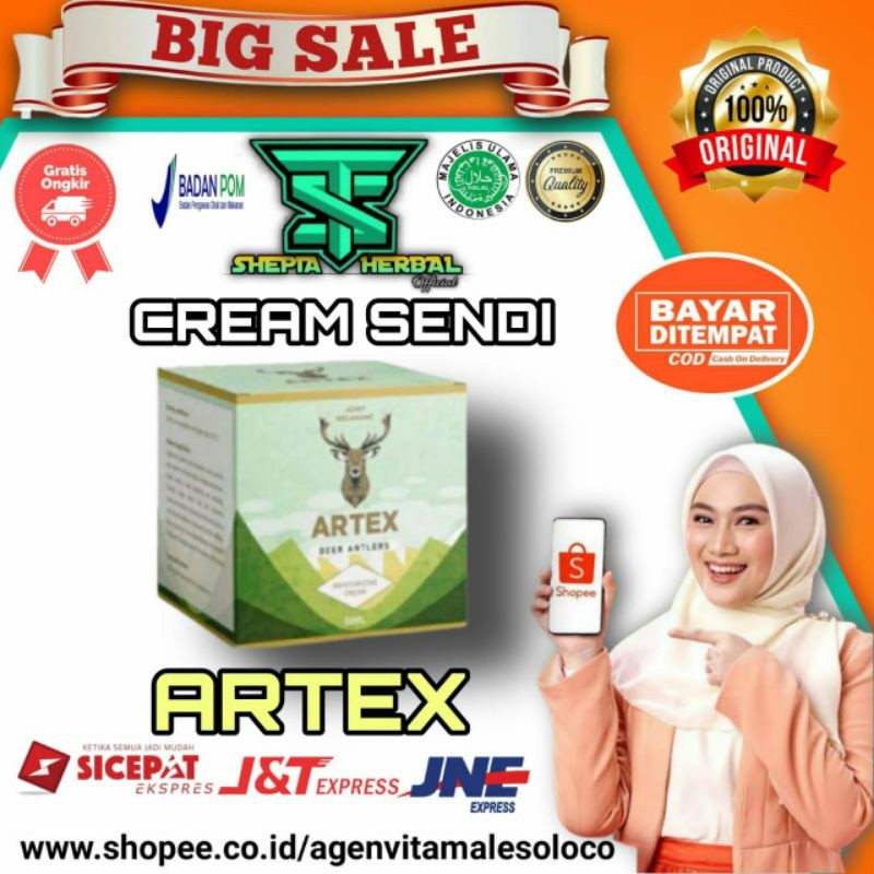 ARTEX Asli Cream Nyeri Tulang Sendi Lutut Terbaik Artex Krim Original
