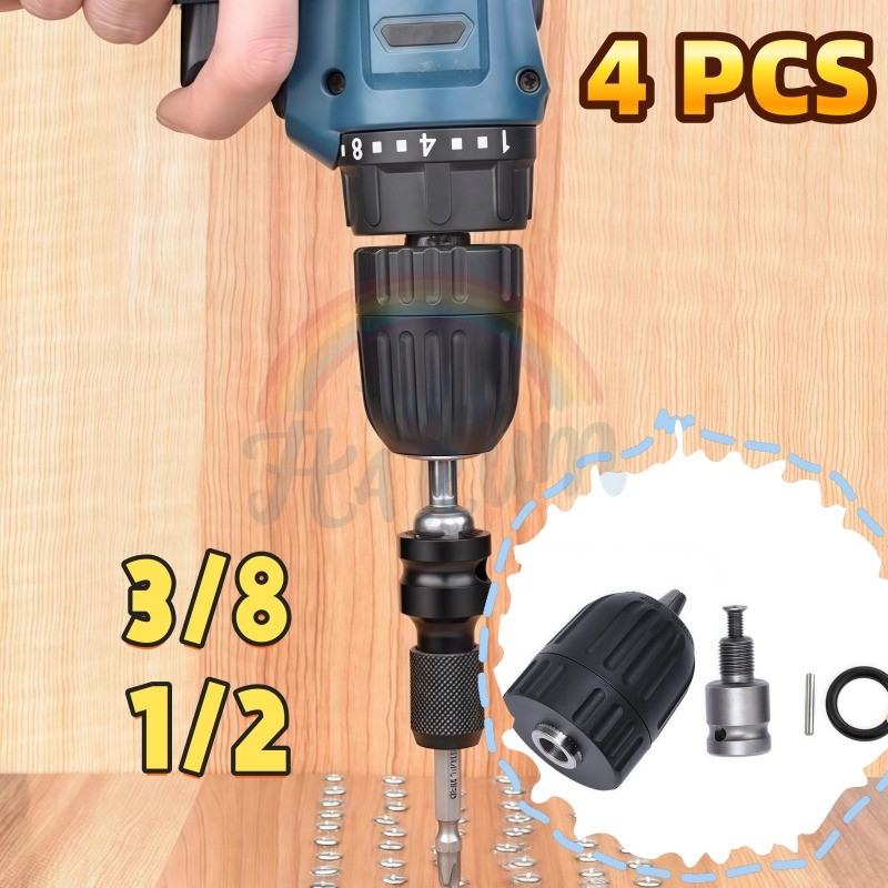 【New Arrivals】1/2  Adapter Impact Wrench + Kepala Bor Keyless 2-13mm / Kepala Bor Impact Wrench / Ch