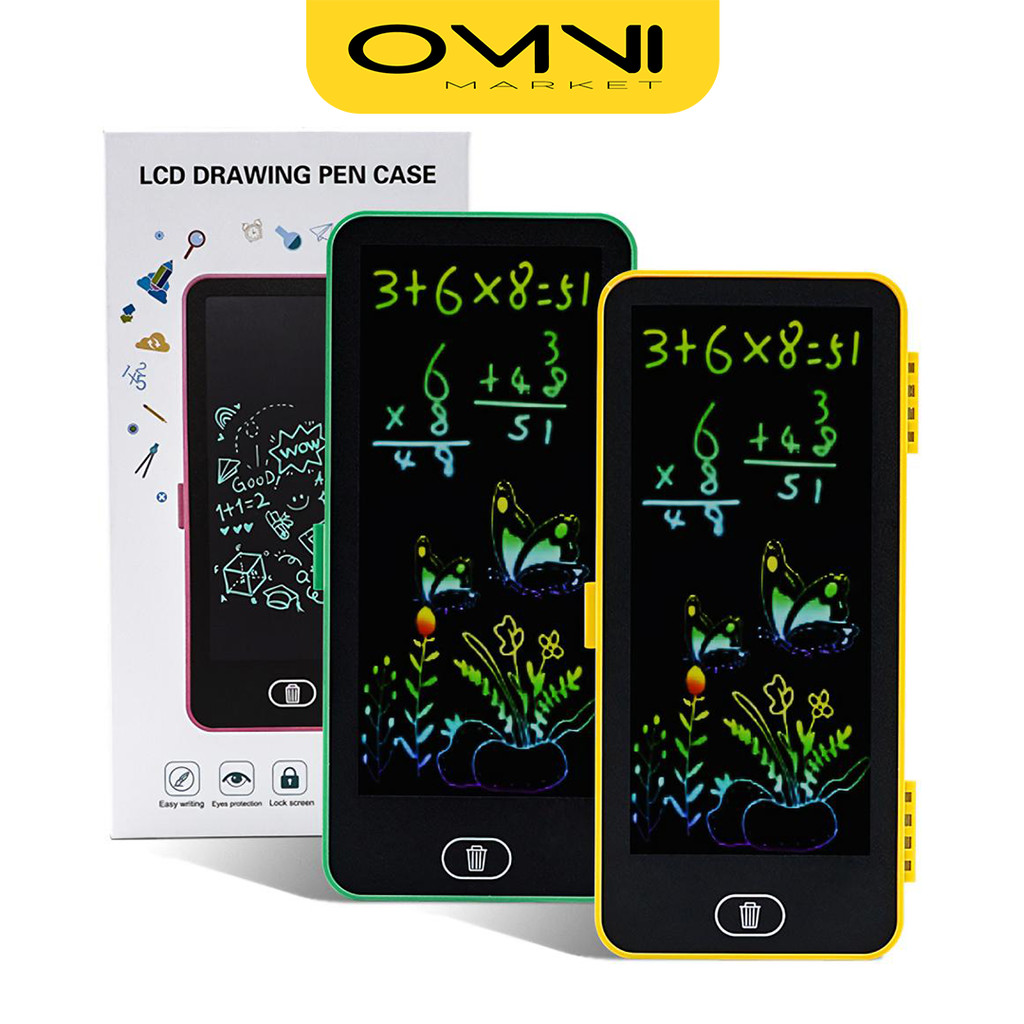 

Kotak Pensil Case Besar Drawing Box 2in1 Papan LCD Writing Drawing Pad Edukasi ATK3013