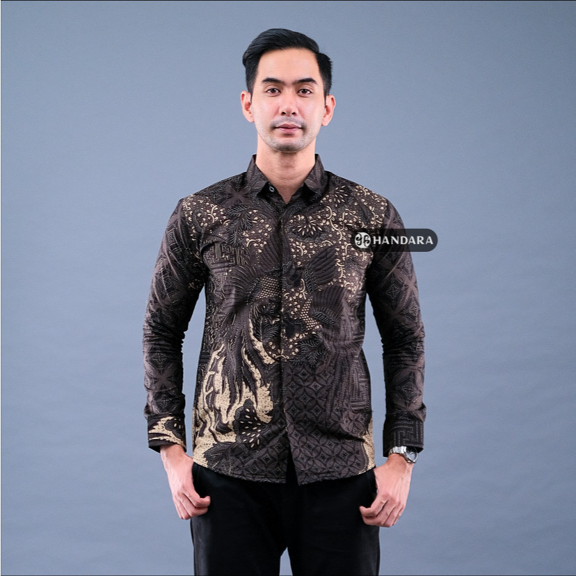 Handara Batik Premium Pria Lengan Panjang Slim Fit Furing - Wasesa