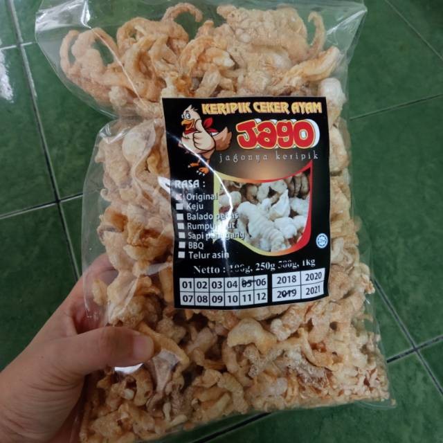 

Keripik ceker ayam original 250 gr kripik snack keto kerupuk ketogenic cakar chicken feet