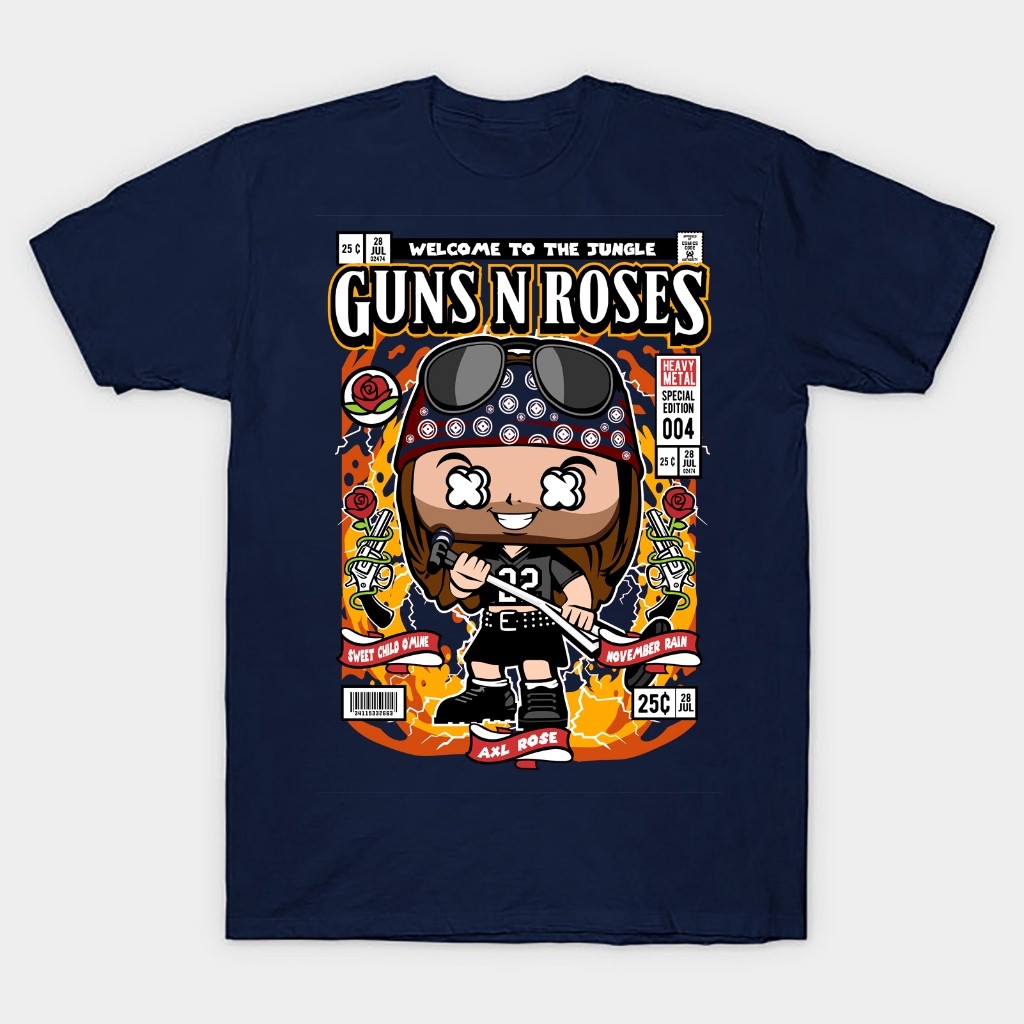 Kaos T shirt Musik axl rose guns n roses cute chibi funko pop