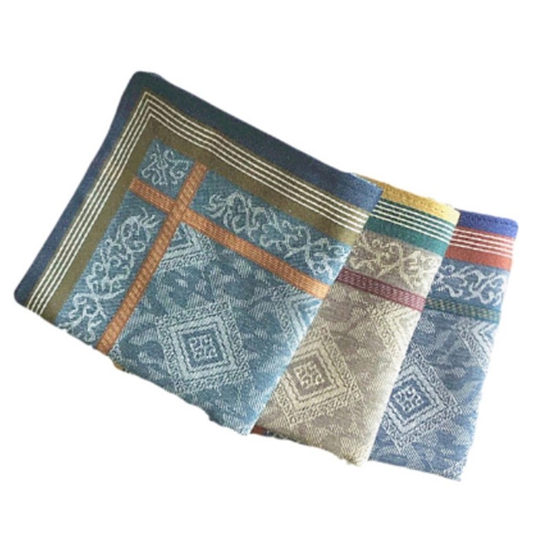 

Cotton Handkerchiefs Elegant Pattern Stylish Weave Men's Handkerchief Perfect for Home and Travel Sweat-absorbing