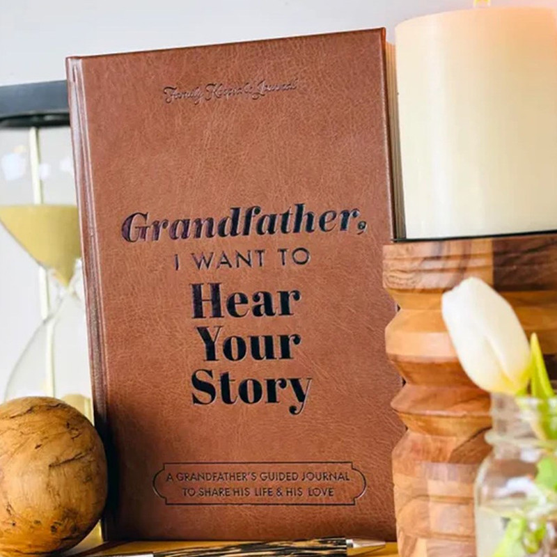

Grandfather, I Want To Hear Your Story: A Grandfather's Guided Journal To Share His Life And His Love Leather Hardcover Ribbon