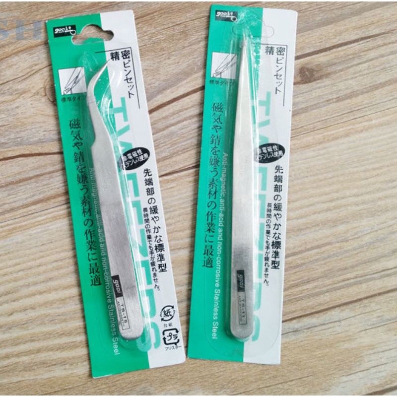 Pinset Lurus Tebal Stainless Steel Laboratorium - Silver