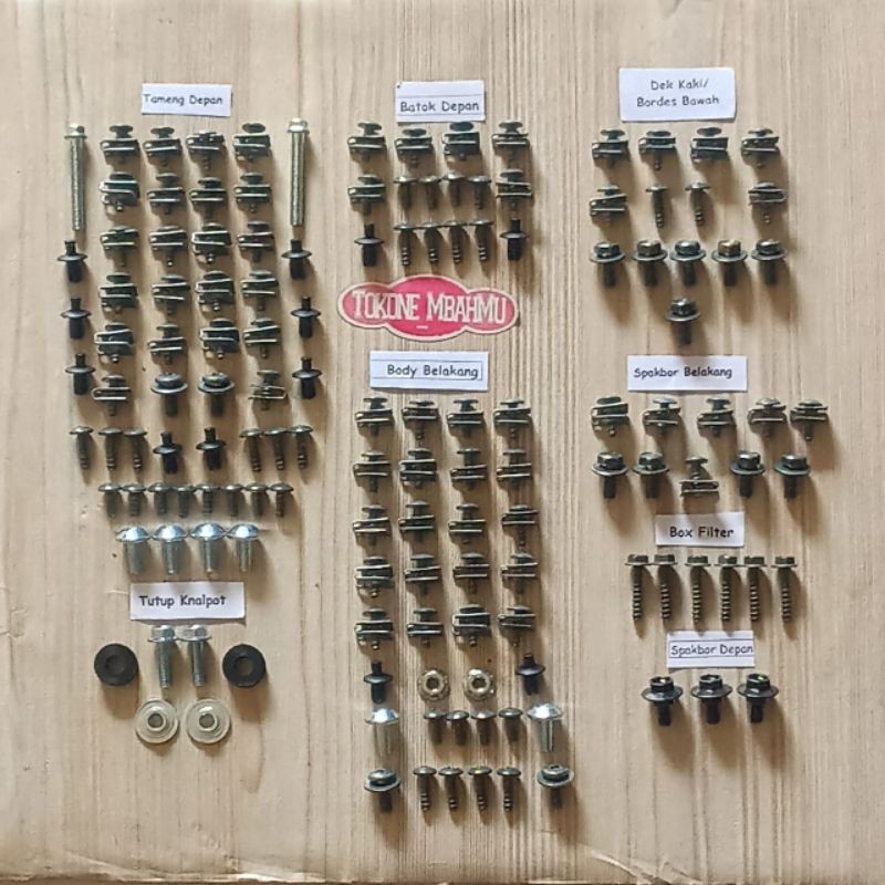 Baut Full Set Cover Body Bodi Yamaha Mio Gear 125 Fi Blue Core