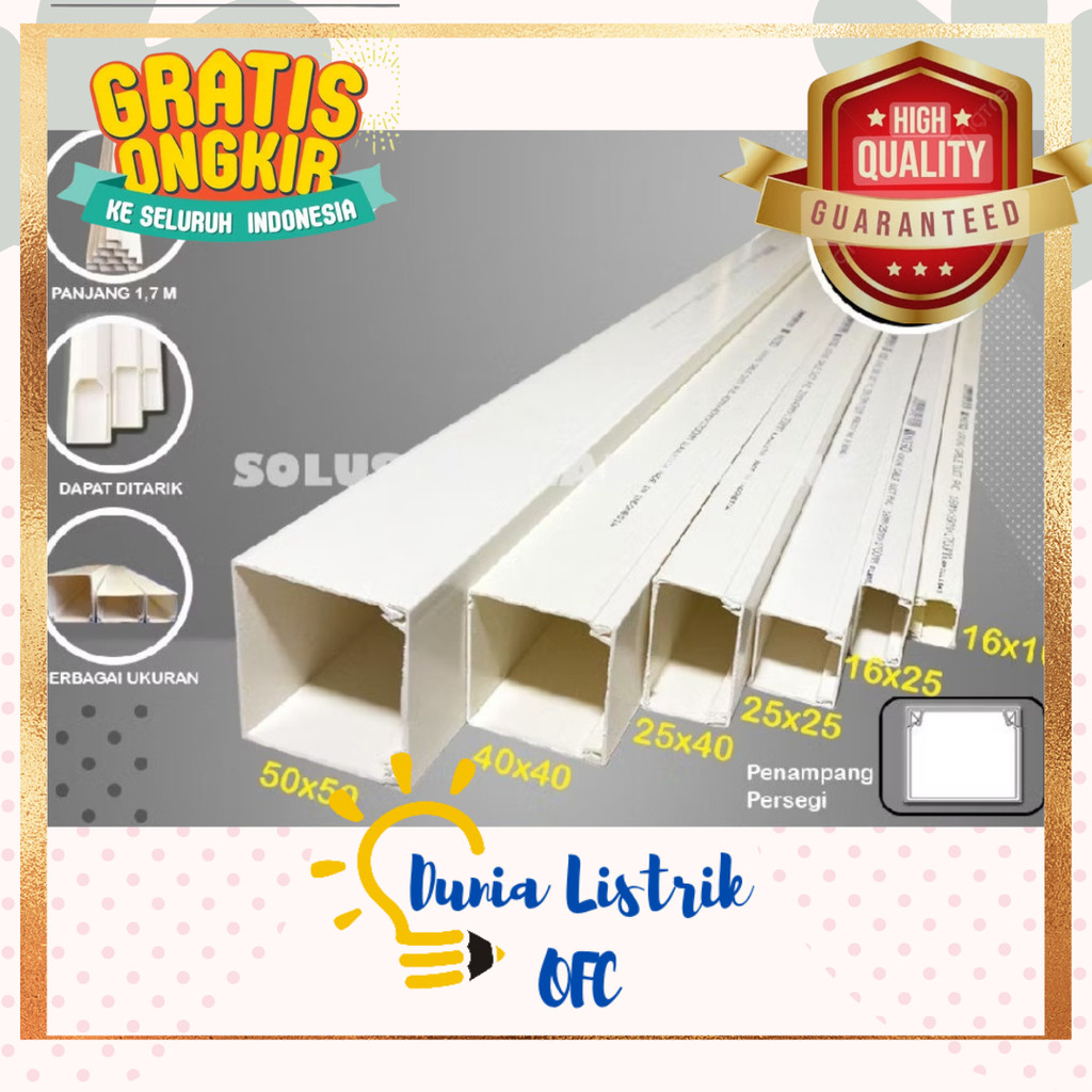 Kabel Duct 10x10 16x16  16x25 25x25 25x40 50x50 60X60 PENGIRIMAN UTUH PILIH JNT KARGO YABACA DESKRIP