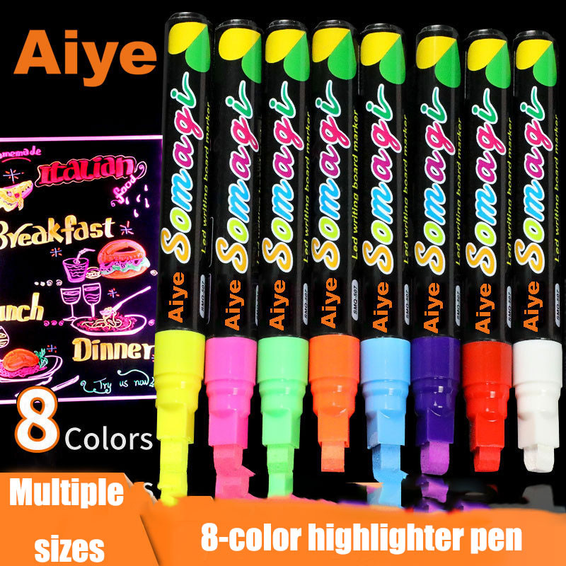 

Cartoon color fluorescent board super cost-effective flat head erasable blackboard graffiti liquid chalk fluorescent pen