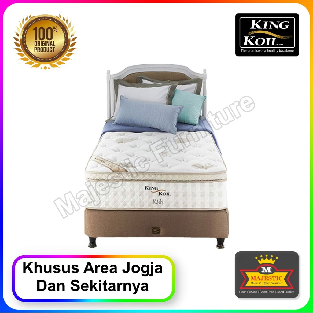 Set Spring Bed King Koil Kids Single Set - 100/120/ - Jogja (Tebal 26 cm, Garansi 10 Tahun, Feel Med