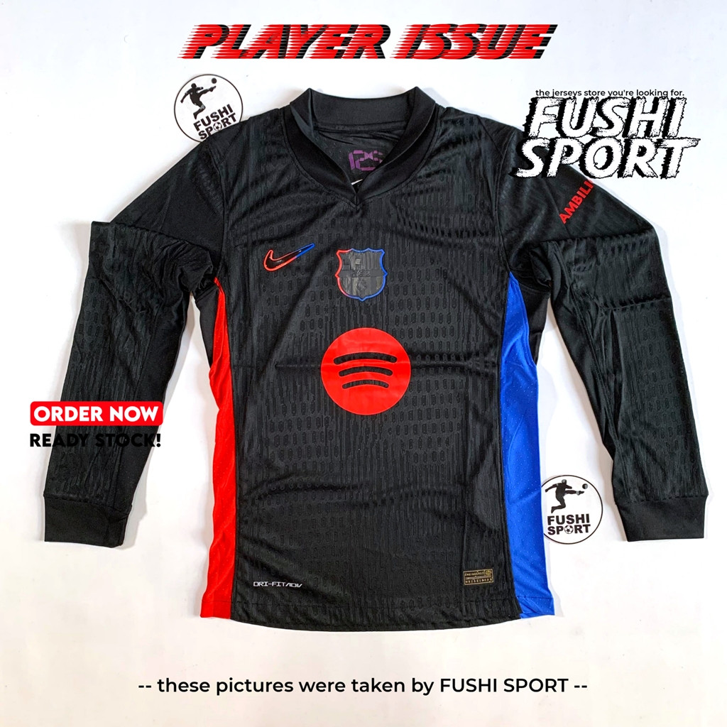 Player Issue | Jersey Baju Bola Barca Away 2024 2025 Lengan Panjang Long Sleeve Drifit Adv Vaporknit