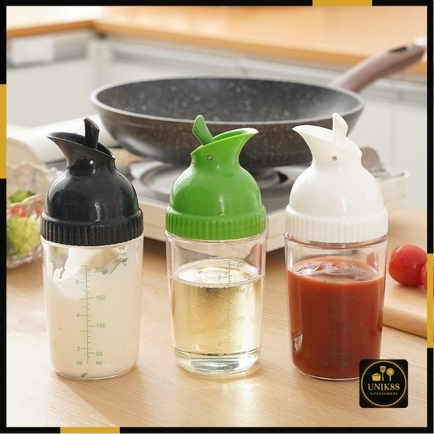 [UNIK88] Botol Saus Salad 200ML / Botol Saos Pengocok Salad anti bocor bahan PLASTIK TEBAL / Botol S