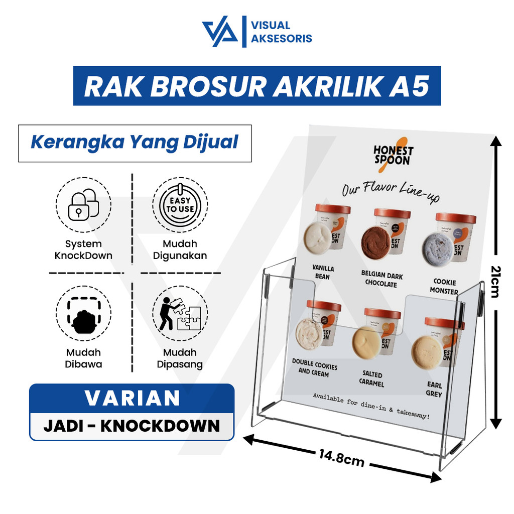 RAK BROSUR AKRILIK A5 / TEMPAT DISPLAY BROSUR / ACRYLIC DISPLAY