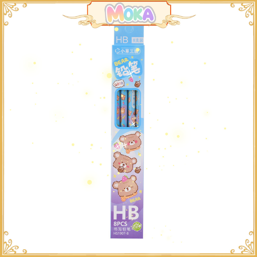 

MOKA Pensil Hb Set Isi 8 Pcs Motif Brown Bear Kawaii Cute MKP117