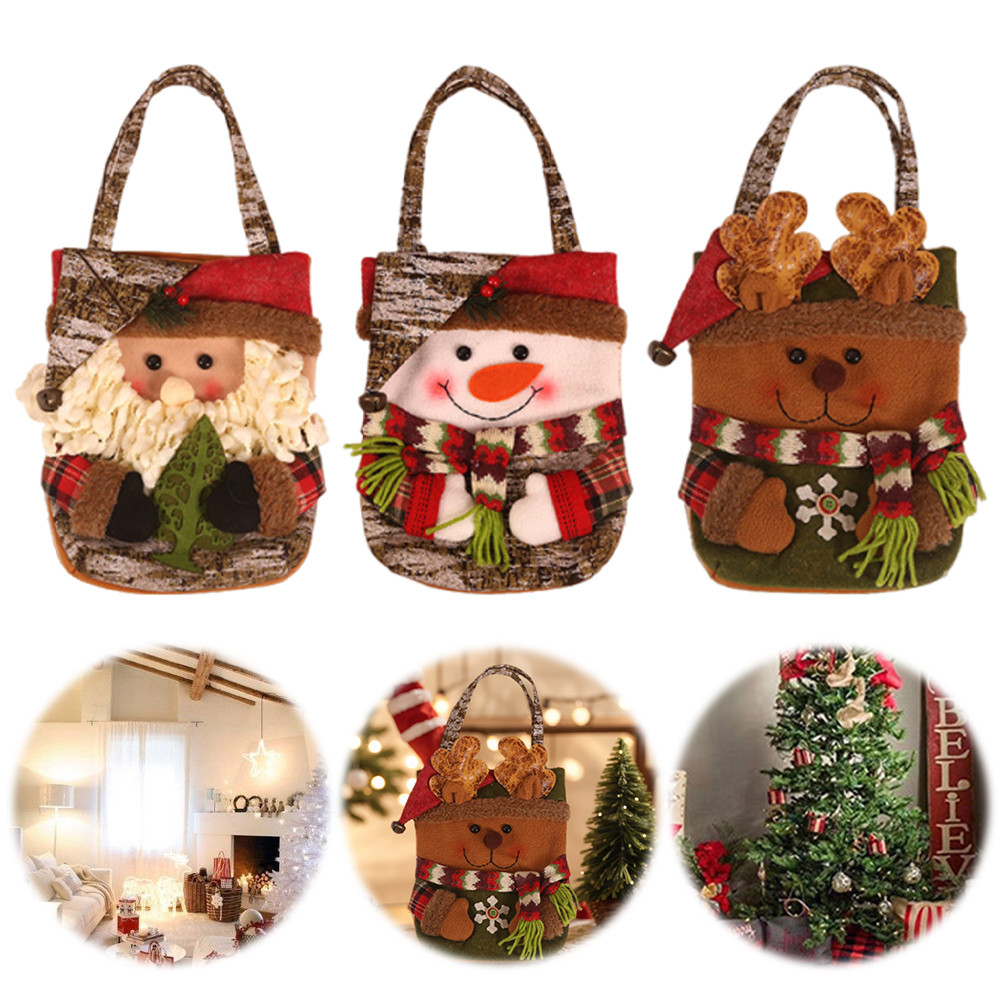 

Christmas Gift Bag with Handle Handbag Holiday Goodie Bag for Christmas Decoration Supplies