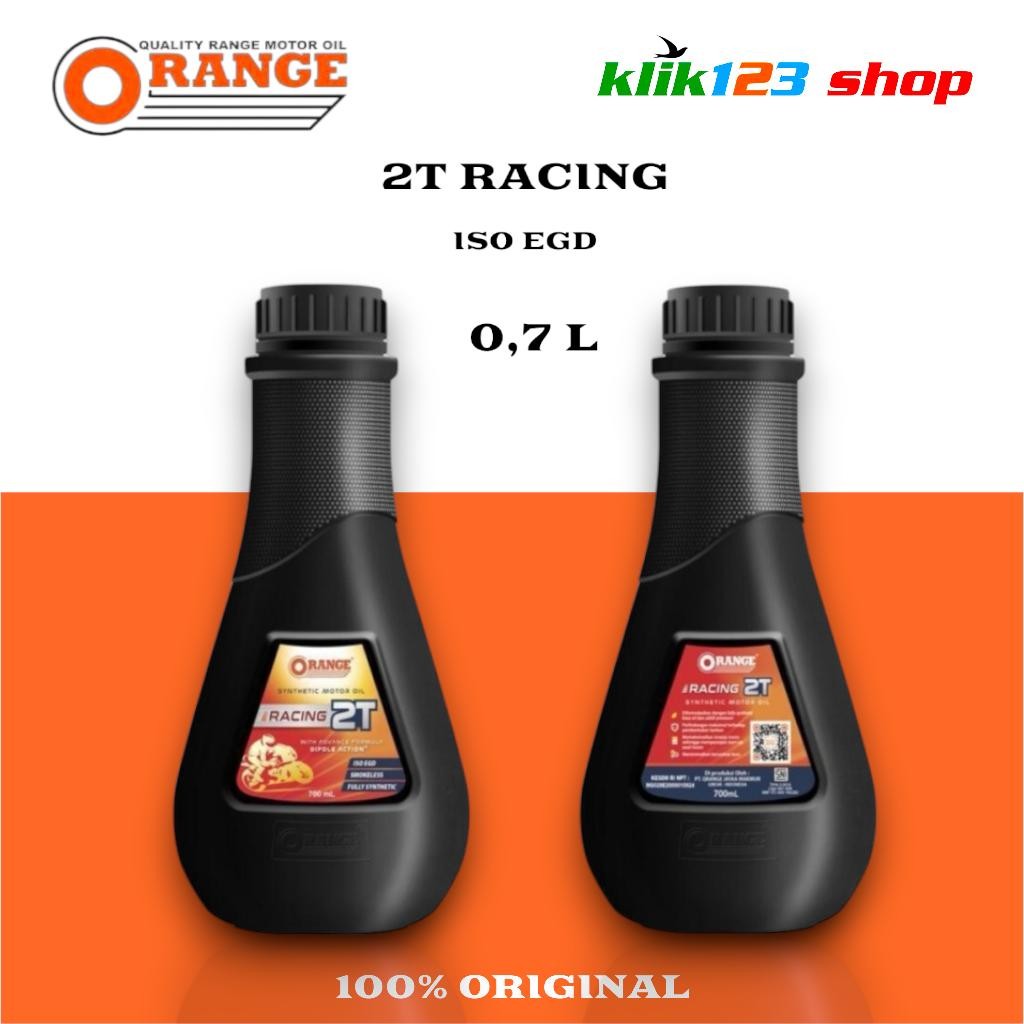 Oli Orange 2T RACING 0,7 L / oli balap / synthetic oil/ oli sintetis / oli wangi / wangi permen / ol