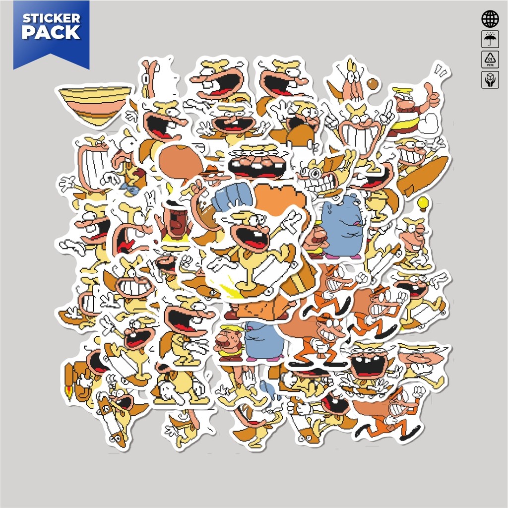 

[100PCS]Stiker Pack Stiker Pizza Tower V2 Aesthetic Vinyl Anti Air Dekorasi Sticker Laptop Buku Journal Koper Helm Casing HP Gitar Helm Skateboard