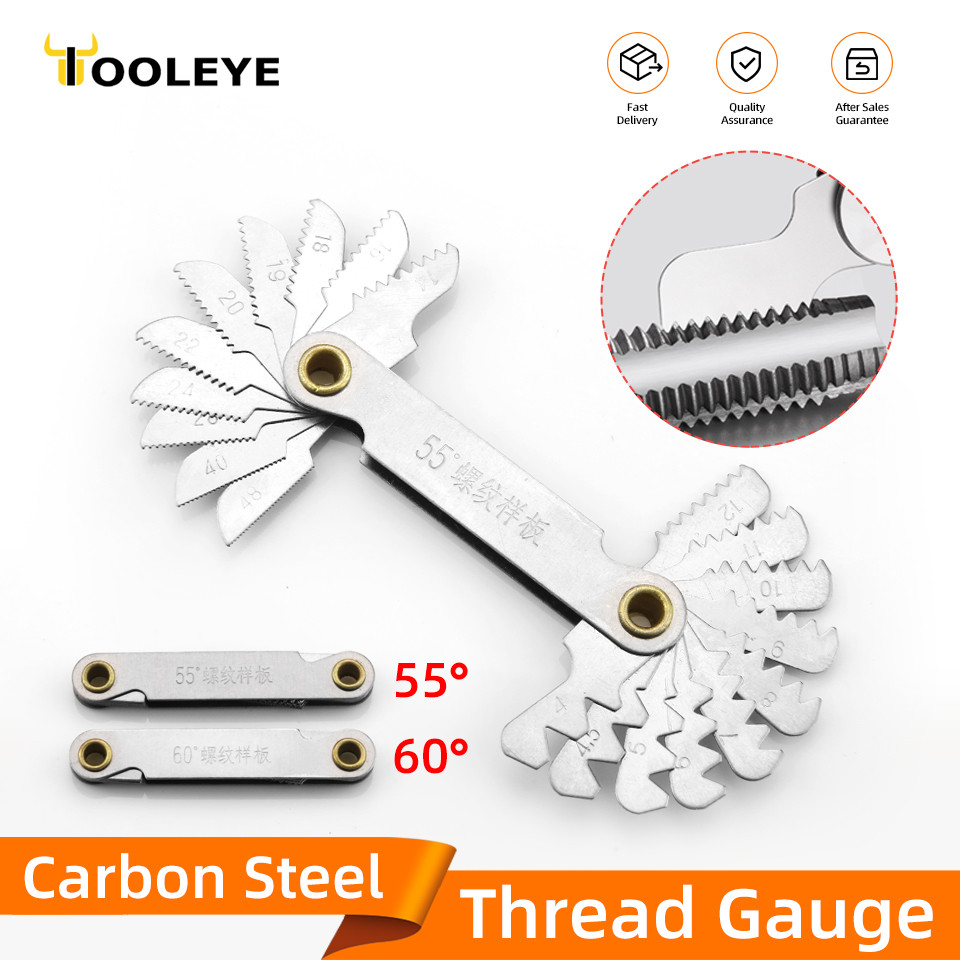 

55/60 Degree Thread Plug Gauge Metric Imperial Gear Tooth Screw Pitch Gauges Carbon Steel Measuring Tool Tap Thread Measurement