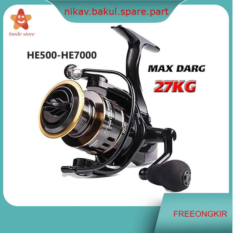 -HE3000-7000 Reel Rel Pancing Rell Murah Kuat 10 Kg Reel Alat Pancing Cuci Gudang Reel Pancing 5.2:1