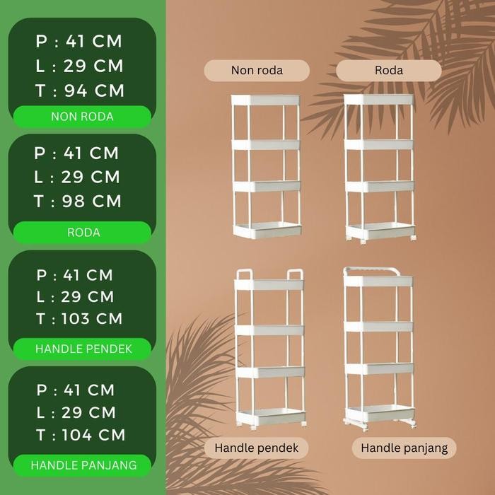 LEORA BESAR 4 SUSUN Rak SUSUN Serbaguna Rak Sudut Rak Plastik Rak Buku Rak Jumbo Rak Sepatu Rak Piri