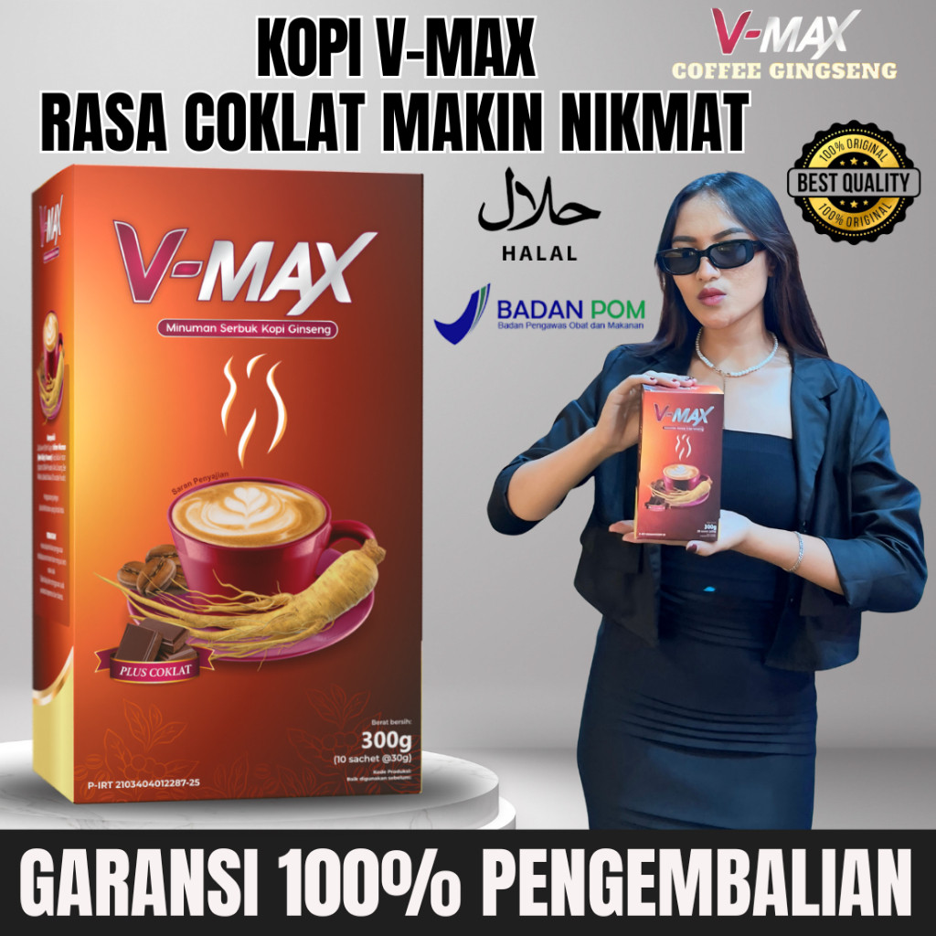 

KOPI V-MAX Original - Rasa Coklat Untuk Wanita - 1 Box Isi 10 Sachet