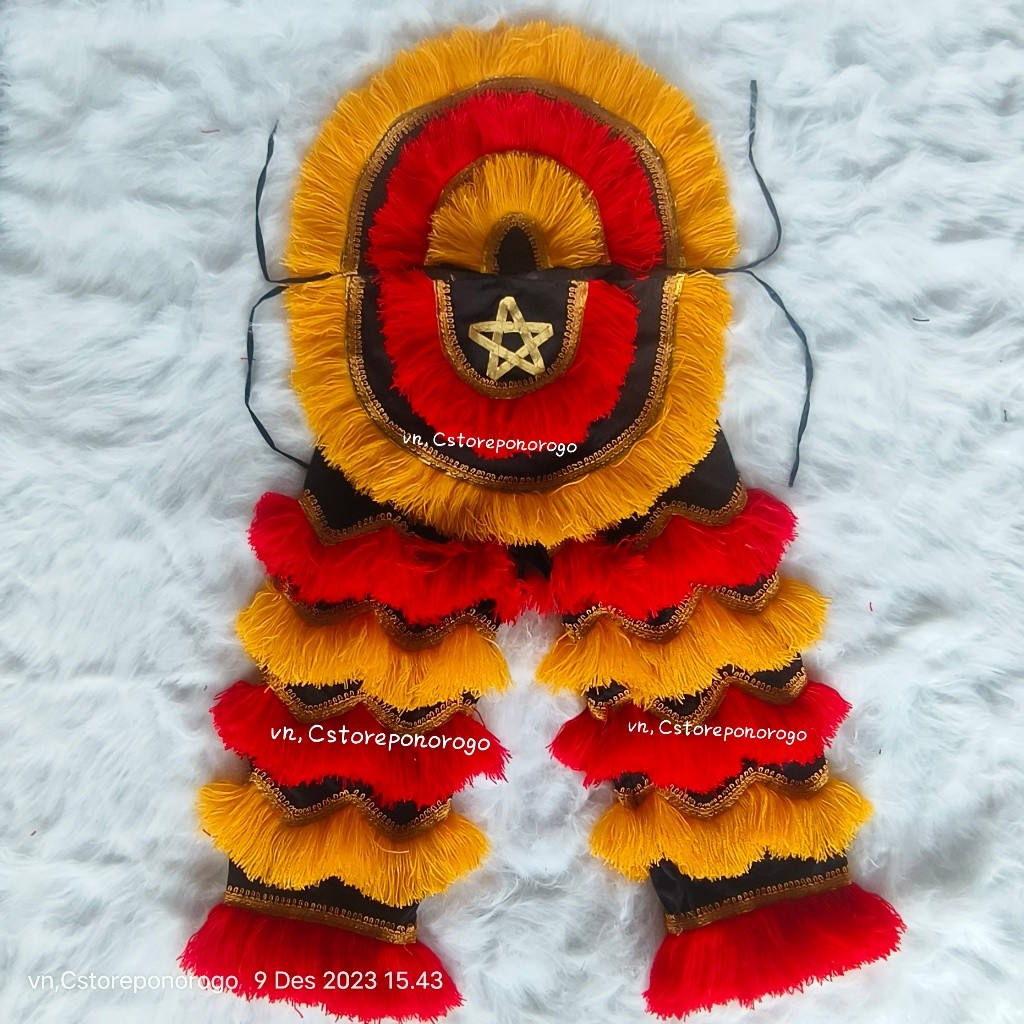 CELANA BARONG DEWASA MERAH KUNING  / celana barong / celana jaranan / barongan / jaranan