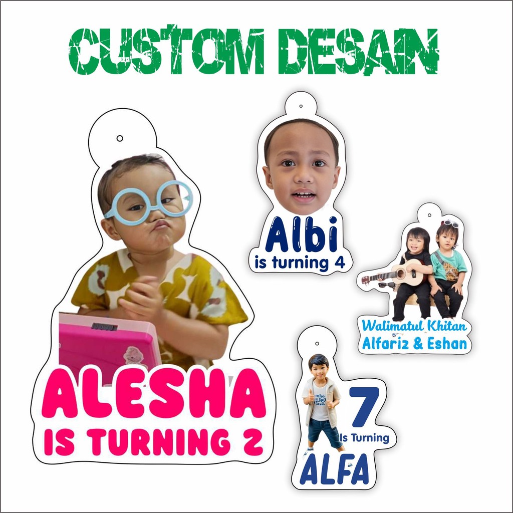 

Hang Tag Ultah Eksklusif Custom Nama Anak Isi 20 pcs | Hangtag Bentuk