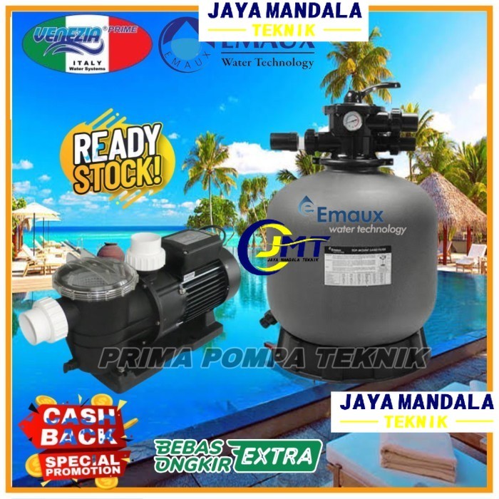 Paket Pompa 1/2hp Kolam Renang Venezia Stp50 dan Filter Kolam 16 inchi