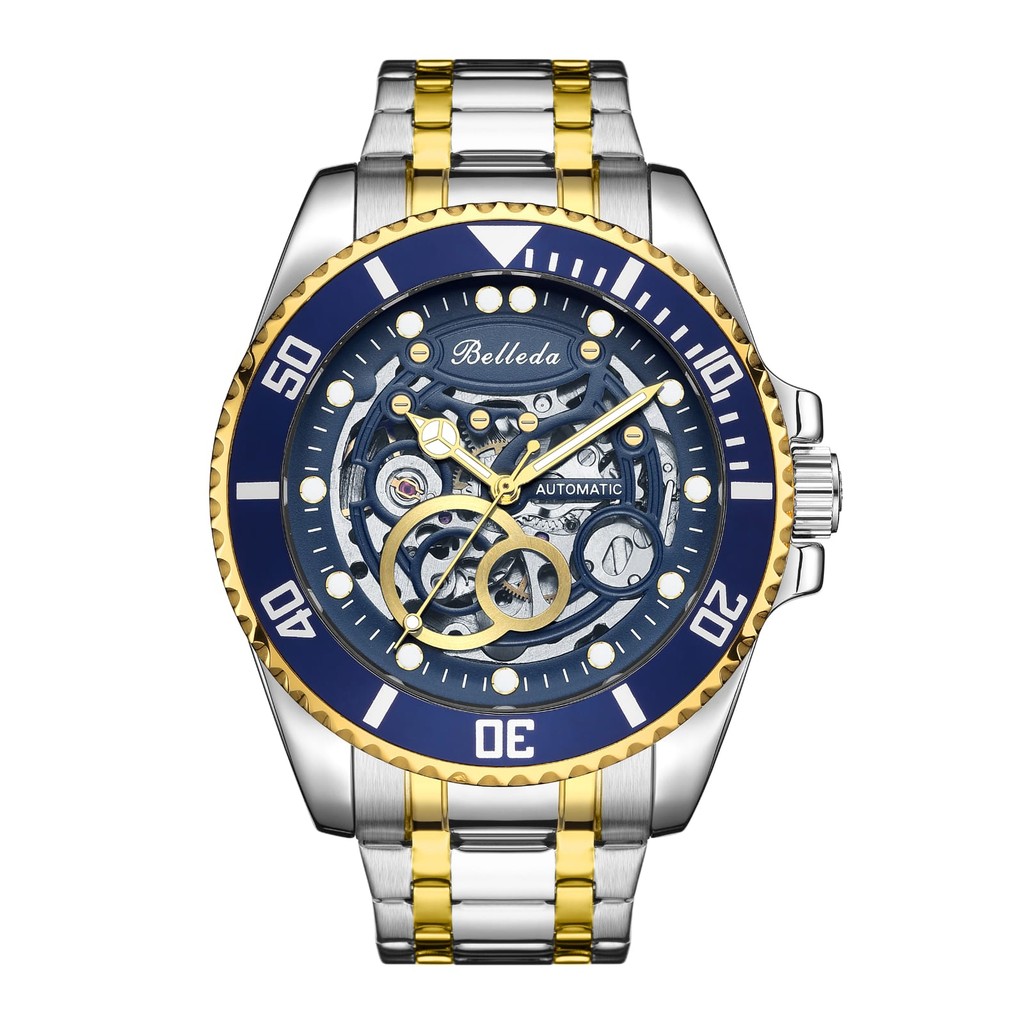 NEW JAM TANGAN ORIGINAL AUTOMATIC BELLEDA 9479 RANTAI JAM TANGAN STAINLESS STEEL