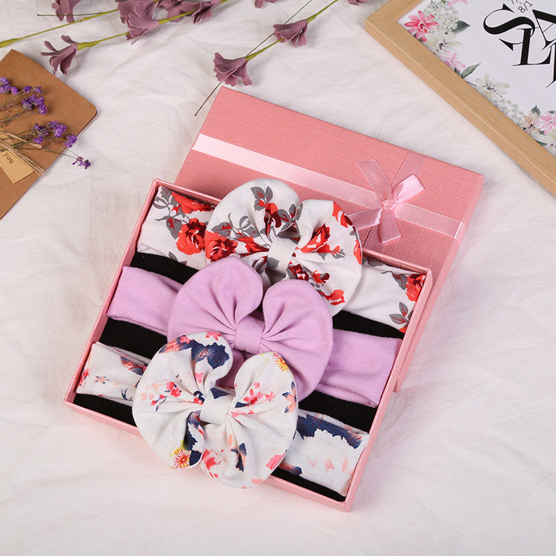 3 Pcs/set Bando Bayi Besar Busur Katun Gadis Bando Rambut Aksesoris Bando Bayi / Bayi Aksesoris Ramb