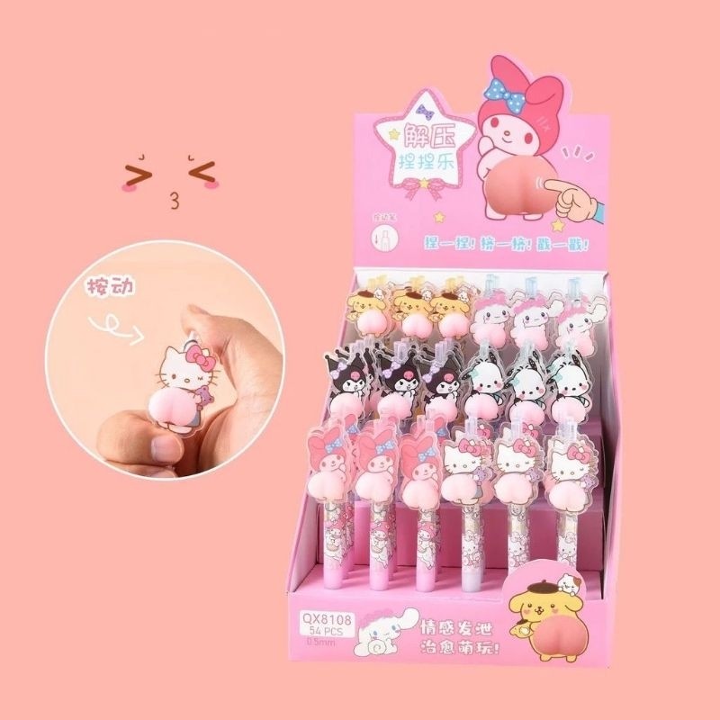 

Pena lucu squishy peach, Pulpen Funny bumper karakter lucu, Pena penghilang stress