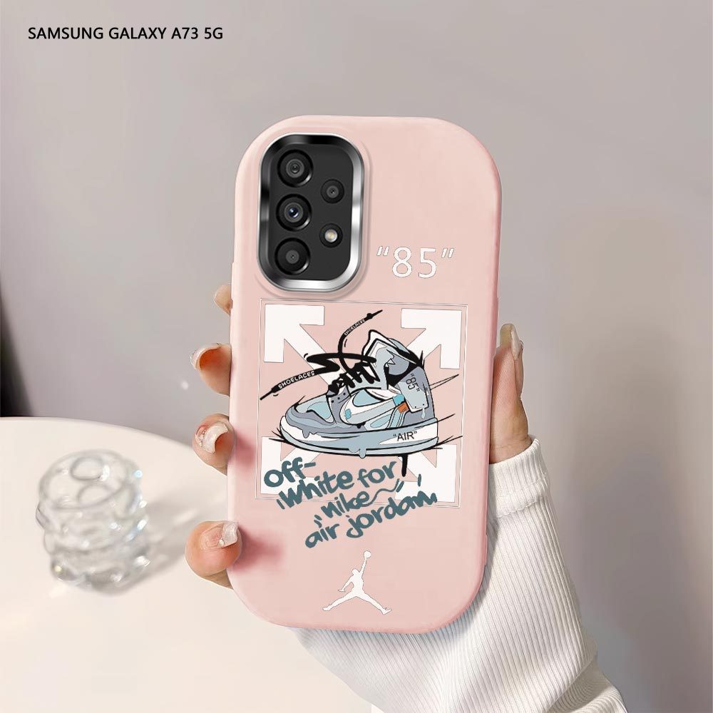 Softcase Untuk Samsung Galaxy A73 A53 A33 5G A23 A13 4G Popular Brand OFF-White Back Cover Case Soft