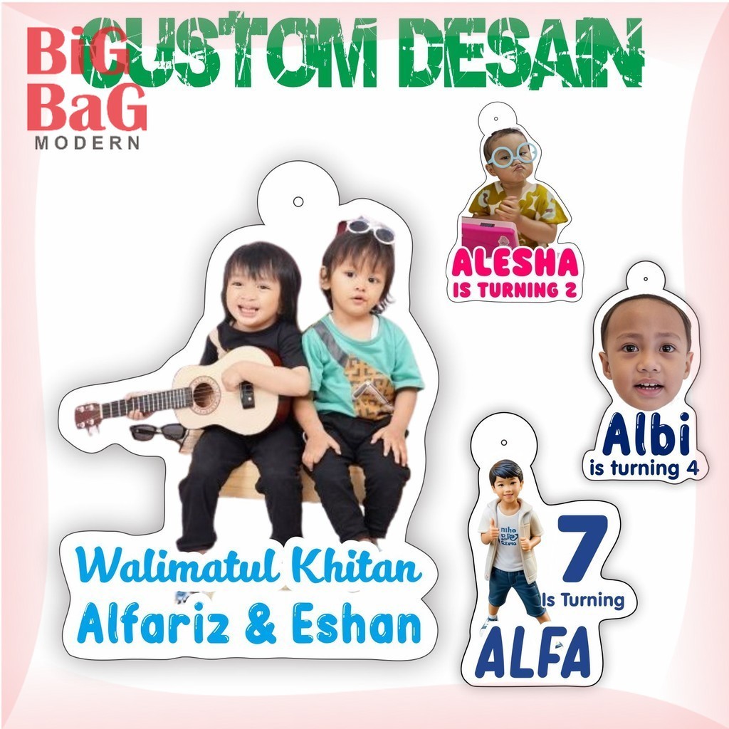 

Hang Tag Gambar Cetak Custom Nama dan Foto Ultah Isi 20 pcs Proses Cepat BigBagPrint
