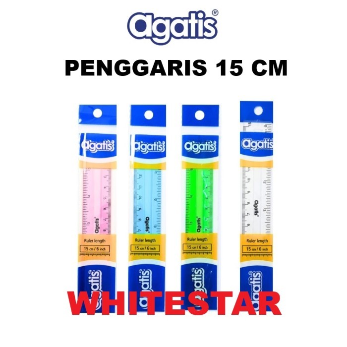 

penggaris plastik agatis 15 cm mika transparan warna glass ruler