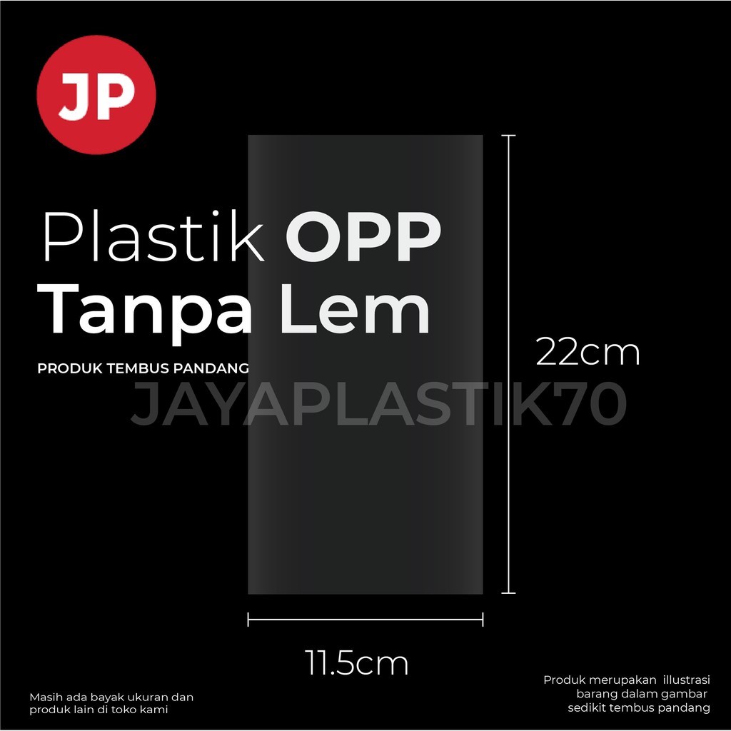 

Plastik OPP Kiloan Ukuran 11.5x22cm Tanpa Lem ketebalan 25micron