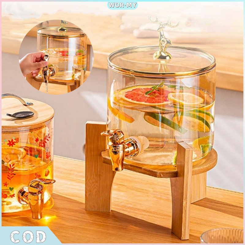 WORMYCOD Dispenser Air Kaca Sultan Ketel Air Kaca Dispenser Estetik 2.6 Liter