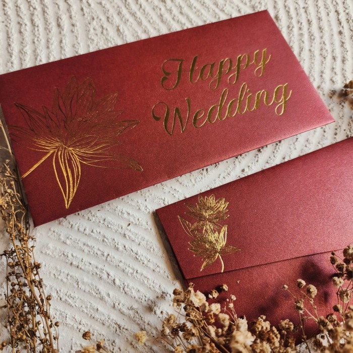 

Amplop Uang Horizontal Besar 9.5x18.5cm Happy Wedding Congratulations / Angpao Selamat Bahan Fancy Jasmine / Angpau Wedding / Angpau Congratulations (Isi 10 pcs) - Happy Wedding, Navy Blue
