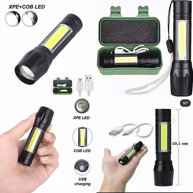 Senter Led Swat Mini senter police original bisa zoom senter cas charger