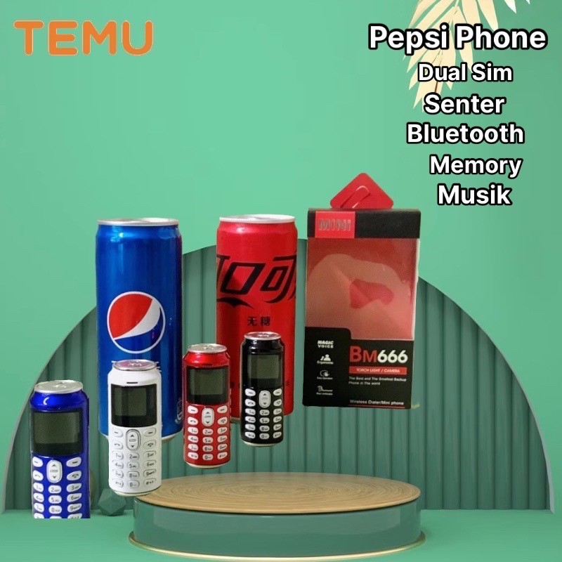HP jadul Mini Pepsi Handphone New  Mini DUAL SIM Bisa Bahasa Indonesia