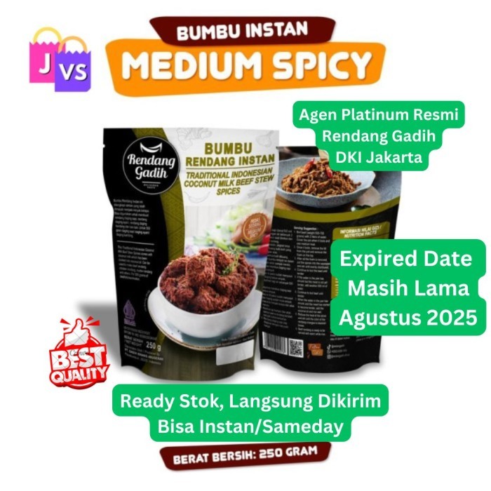 

✨TERLARIS -Bumbu Rendang Instan - Rendang Gadih - Medium Spicy - Pedas