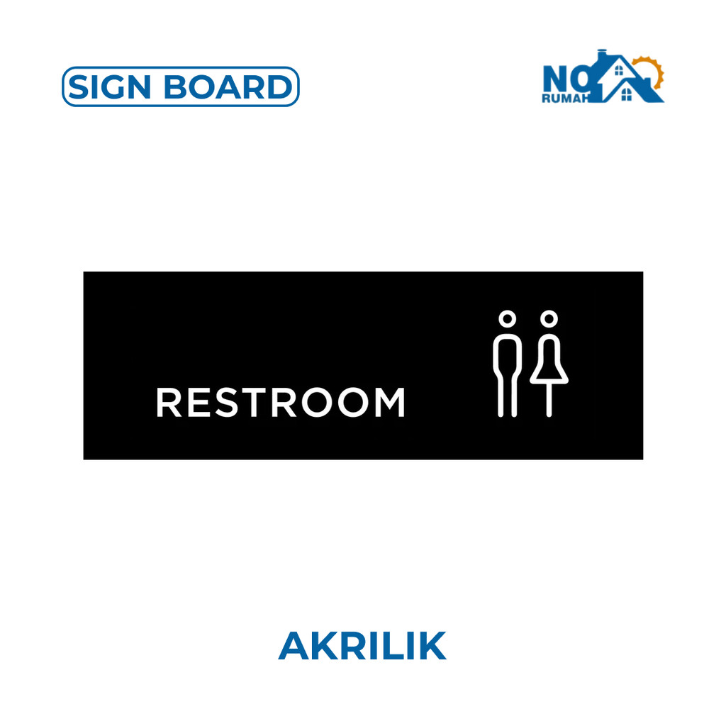 

Restroom Sign Board Label Tempel Akrilik Print Papan Tulis Nama Ruang WC Toilet Petunjuk Rambu Ruangan Acrylic