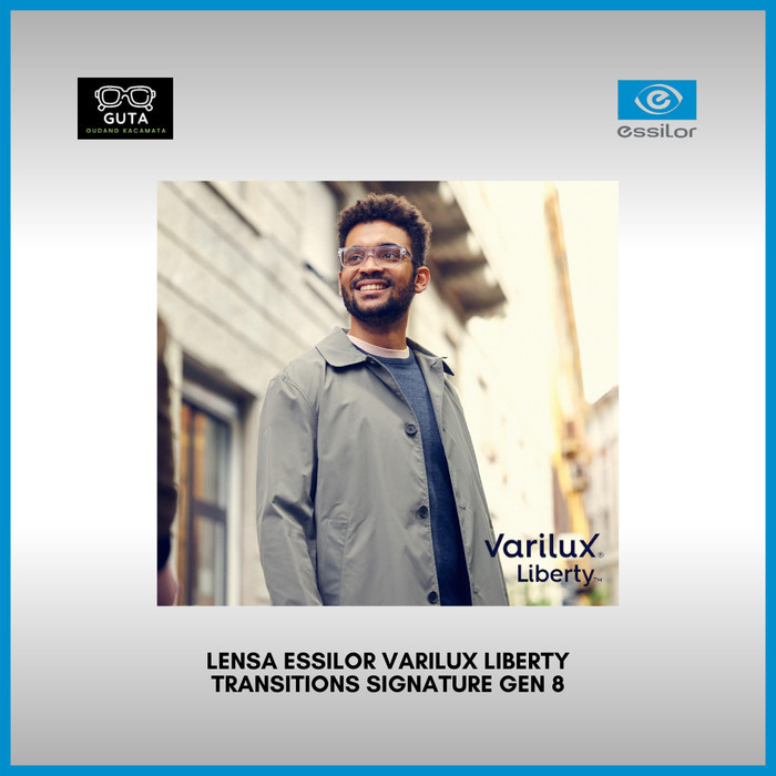 Lensa Kacamata Progresif Crizal Essilor Varilux Liberty Transitions Signature GEN 8 Grey Original