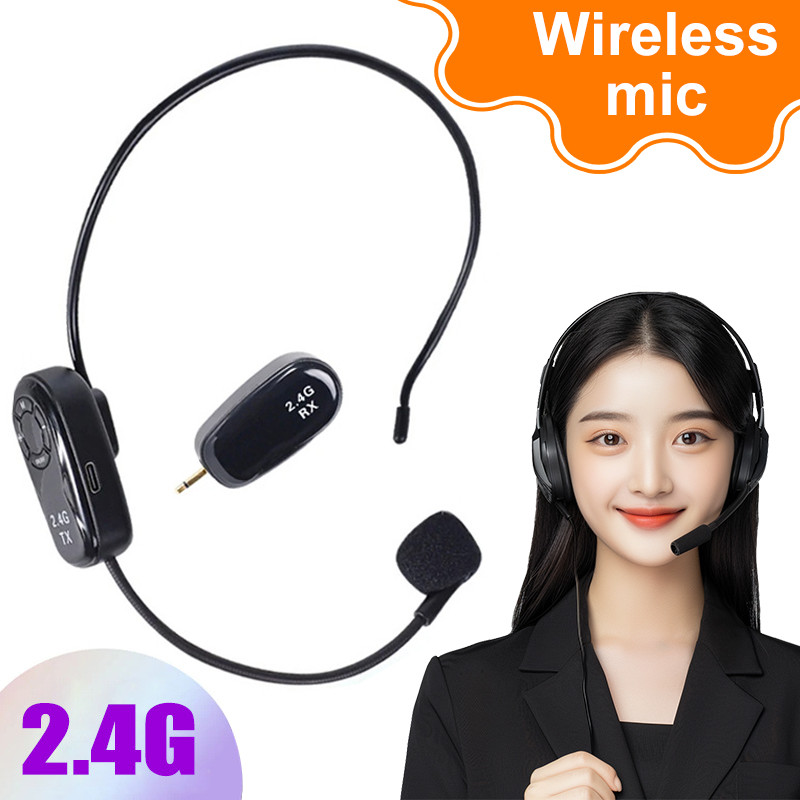 SWK0 Ramadan Mic Clip On Wireless 2.4G Presentasi Tur Imam Masjid Musholla Microphone Mic Clip On