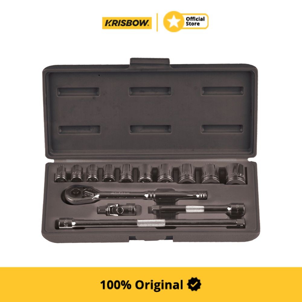 Krisbow Kunci Socket Sq 8 inci 10-22 mm Lrsos1 Set 14 Pcs