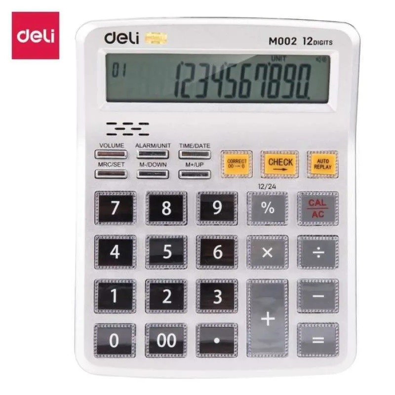 

Calculator Deli Voice EM00210 Silver