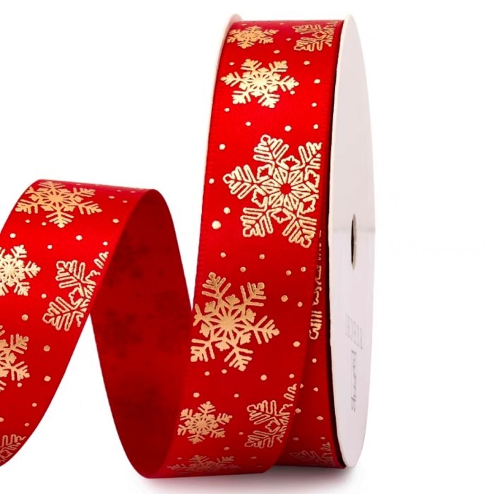 

Pita kado natal2,5cm ribbon christmas 3D Bronzing Pita merry christmas - Merah 2cm