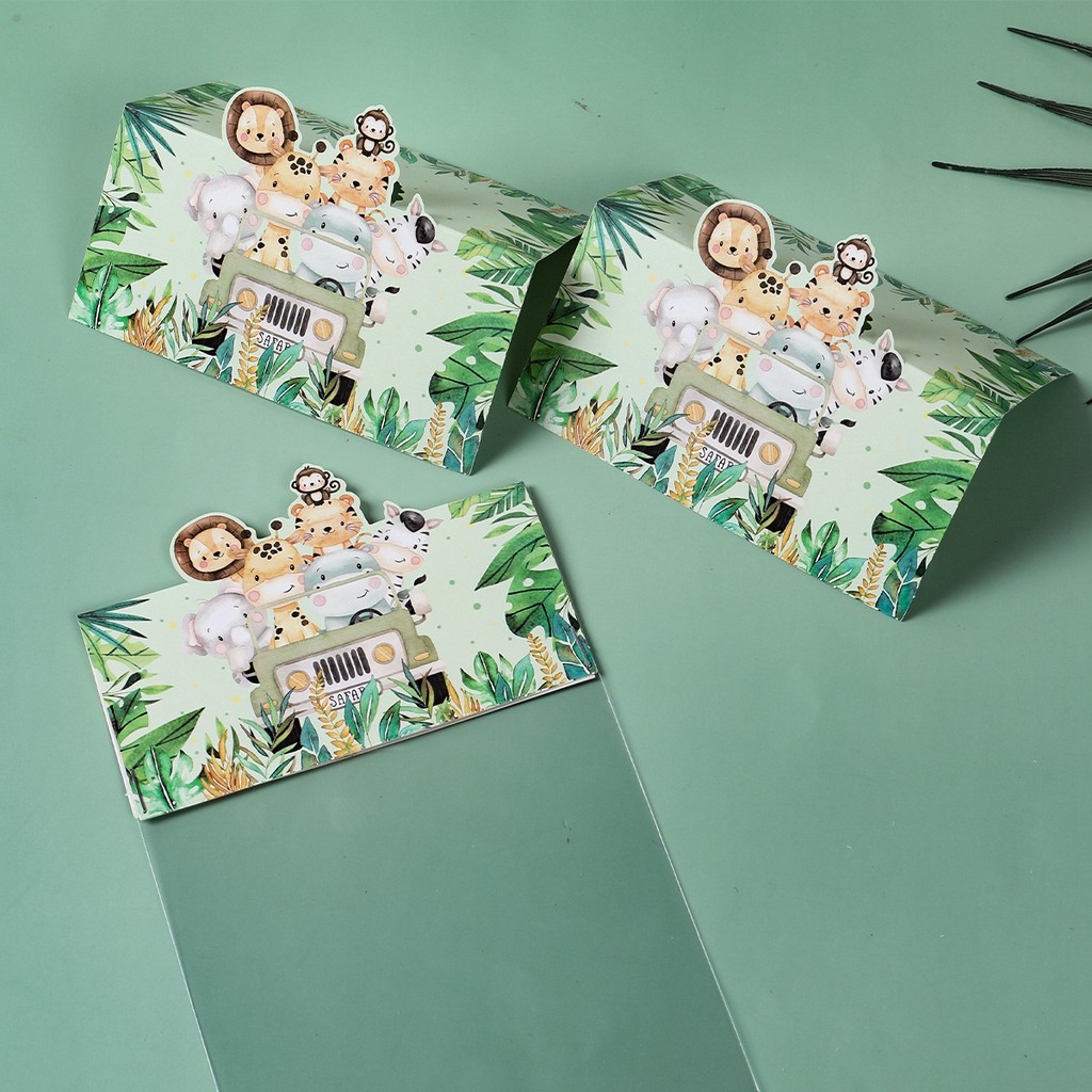 

Jungle Animal Treat Bag Topper Jungle DIY Candy Bags Jungle Theme Party Baby Shower Birthday Party Decorations Kids Gift Bags