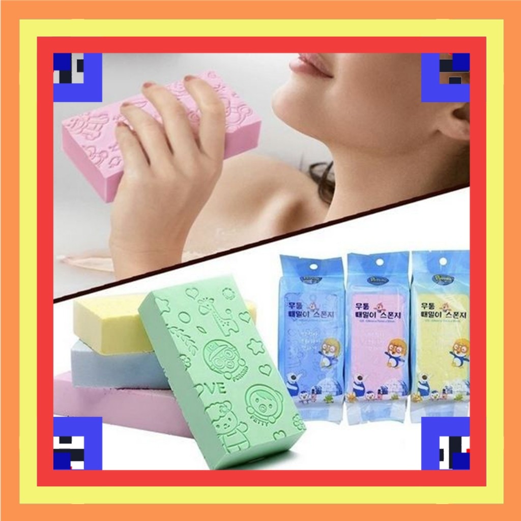 Sponge Daki Spons Pengangkat Daki Spon Mandi Pororo Spons Ajaib Perontok Daki