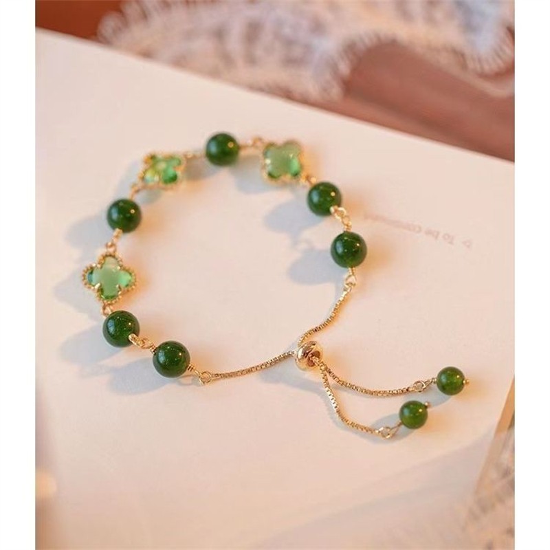 Gelang kristal LUCKY PIXIU hijau lucky hoki titanium wanita